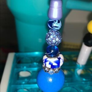 Blue Beaded Pen with unique beads